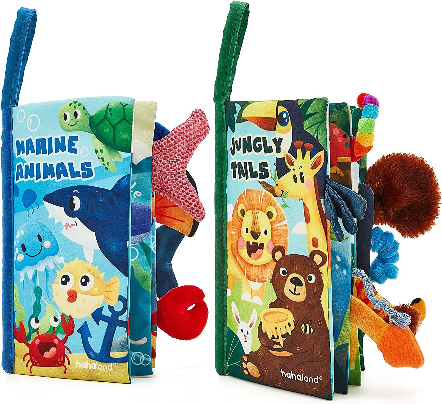 230816030834479_1 hahaland Baby Books 0-6 Months 2PCS Baby Toys 6 to 12 Infant Touch Feel First Cloth Crinkle Soft Books 0-3-6-12-18 Months Baby Boy Girl Shower Gifts Set for Newborn Baby Sensory Learning Stroller Toys - Image 1